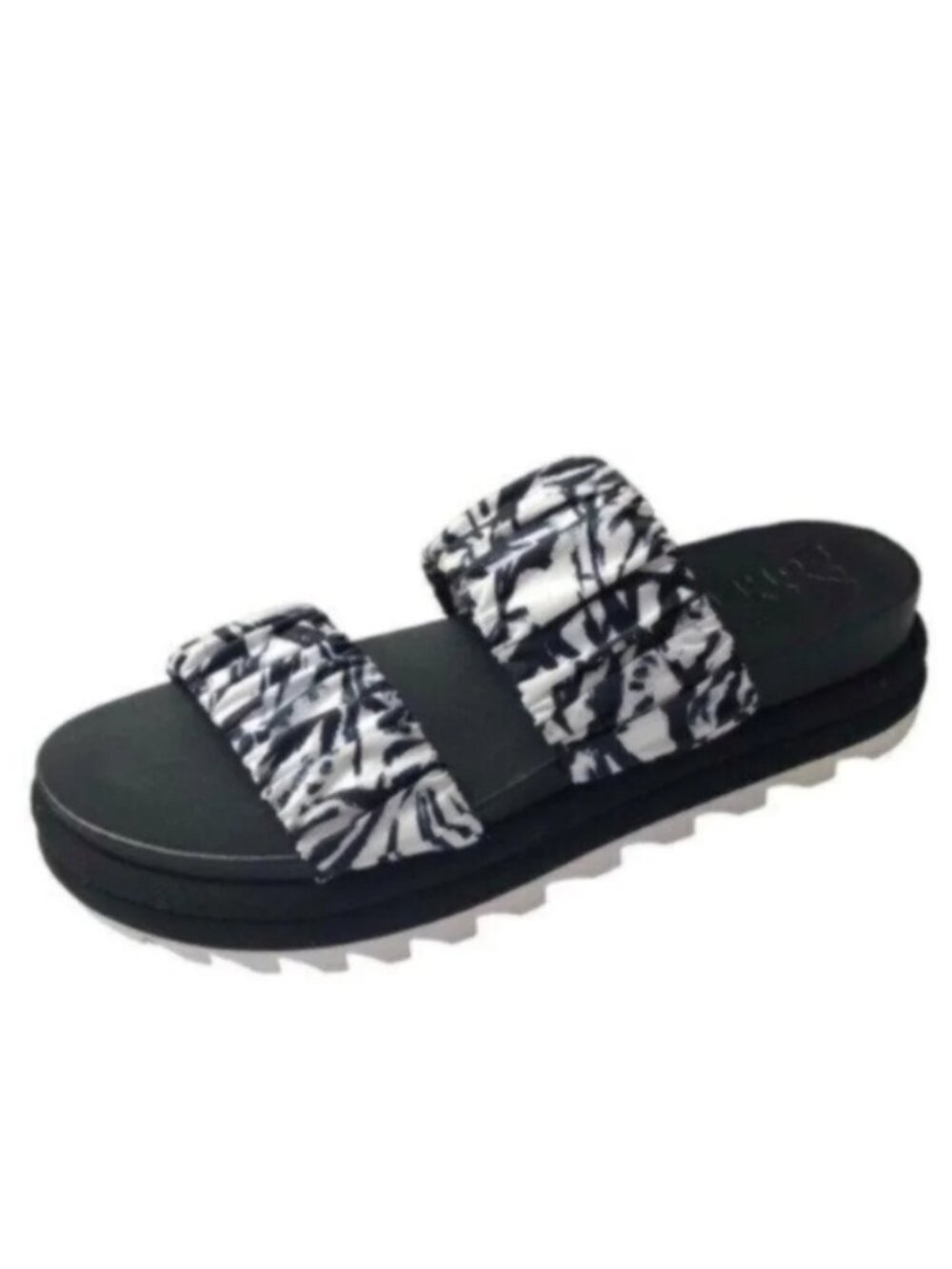 NEW Sorel Black & White Two Strap Slide Sandals  7